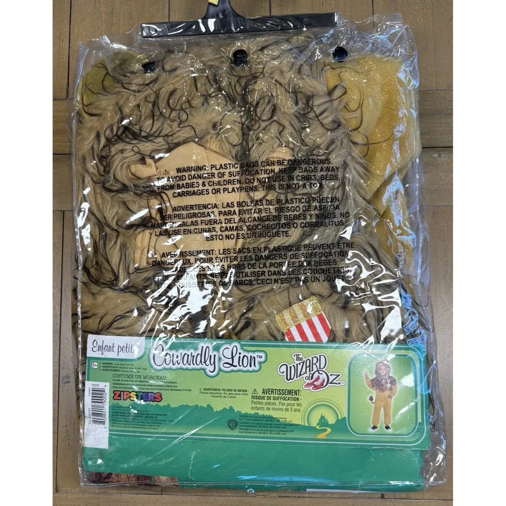 The Wizard Of‎ Oz Cowardly Lion Costume Kid's Small 6-8 Zipsters Halloween Plays